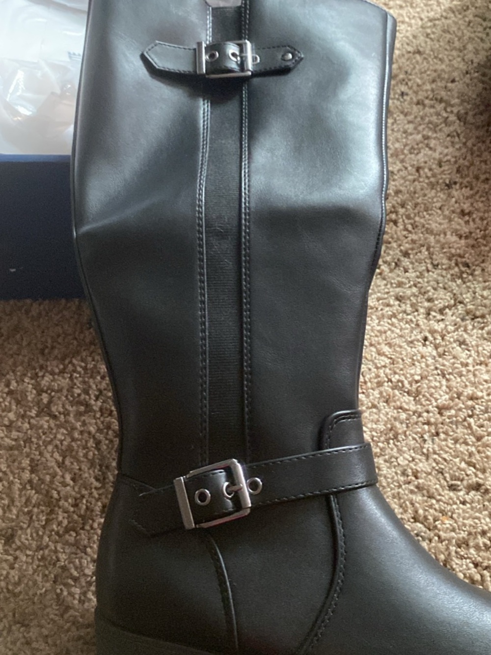 White Mountain Black Knee length Buckle Boots